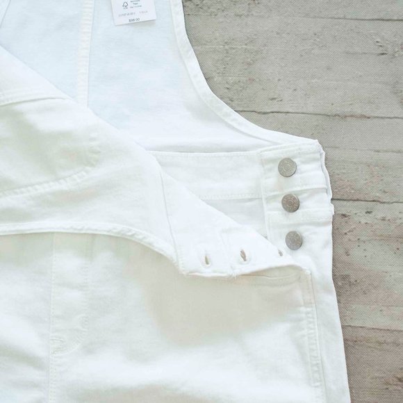 NWT J. Crew Denim Cutoff Overalls in White size M - Picture 6 of 9